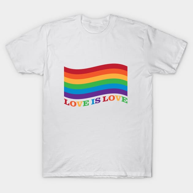 Love is Love Rainbow Flag T-Shirt by gentlemanjoan